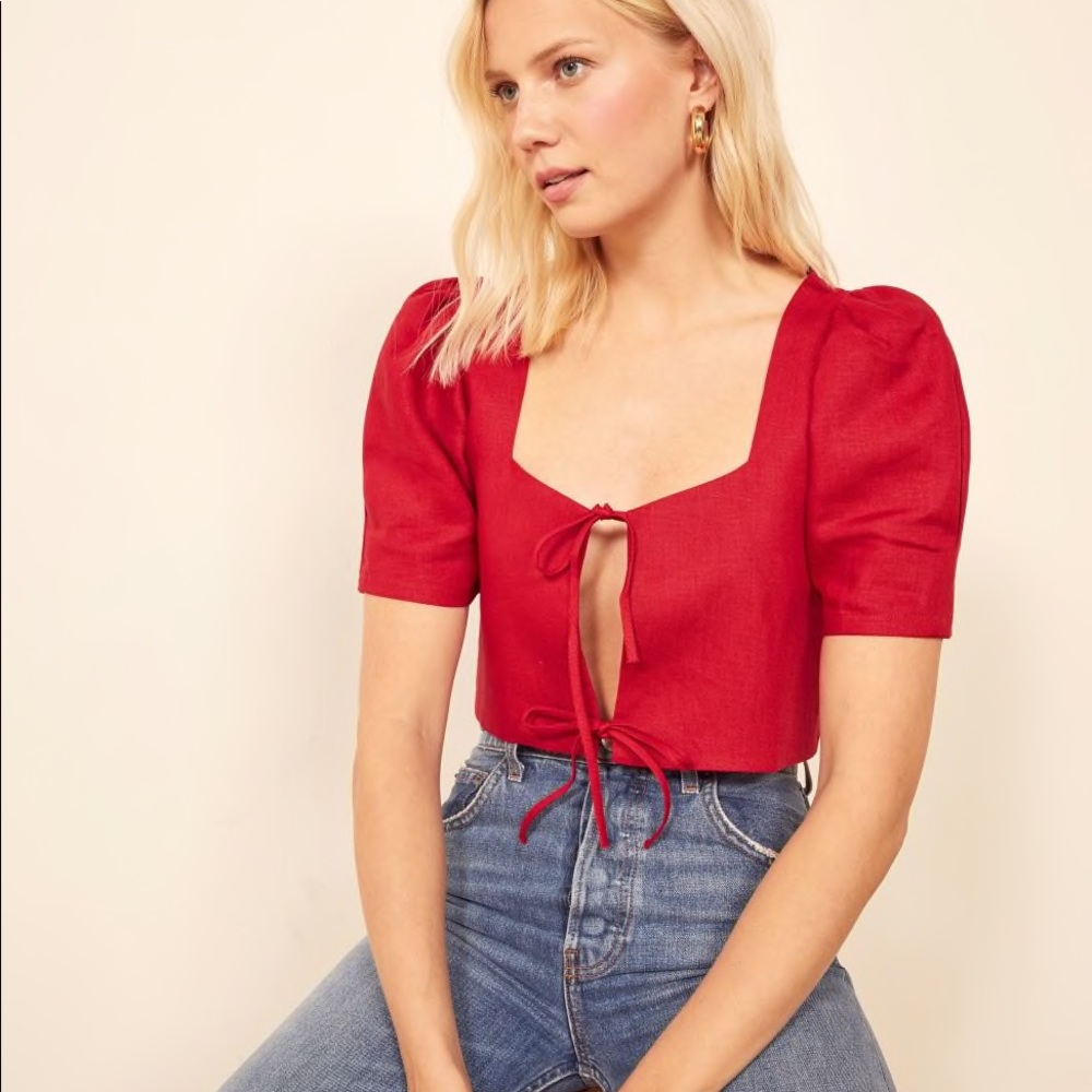 Reformation Linen Ina Top NWOT